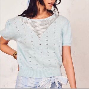 LoveShackFancy Cream Knit Sweater